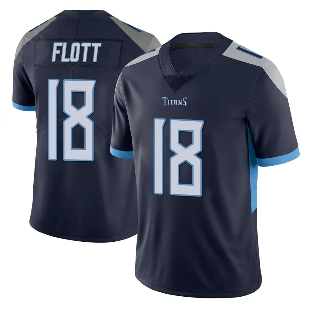 Odoa T.Titans #18 Cor'Dale Flott Player Navy Limited Vapor Untouchable Home Game Stitched Jerseys
