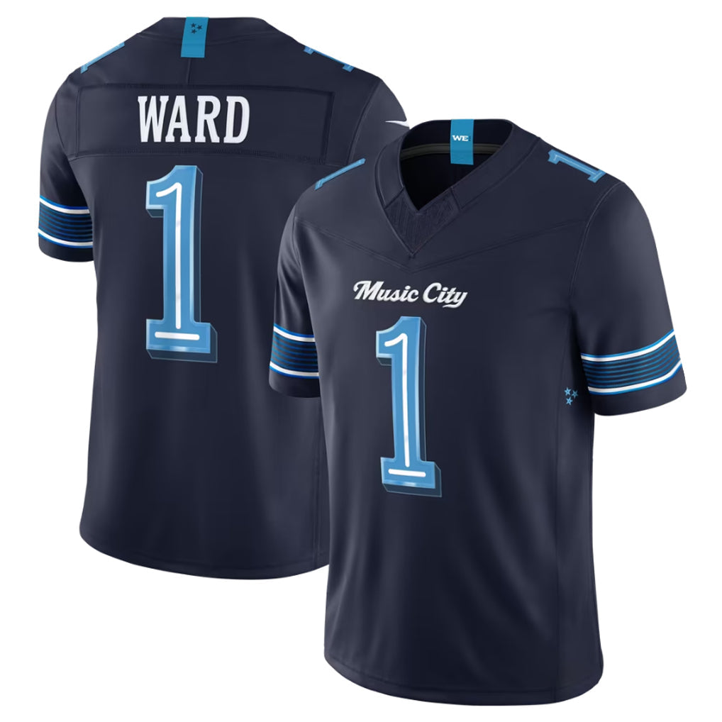 Odoa T.Titans #1 Cameron Ward Player Navy 2026 Rivalries Collection Limited Home Game Stitched Jerseys