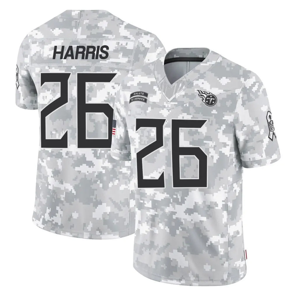 Odoa T.Titans #26 Marcus Harris Player Arctic Camo Limited Salute to Service Home Game Stitched Jerseys