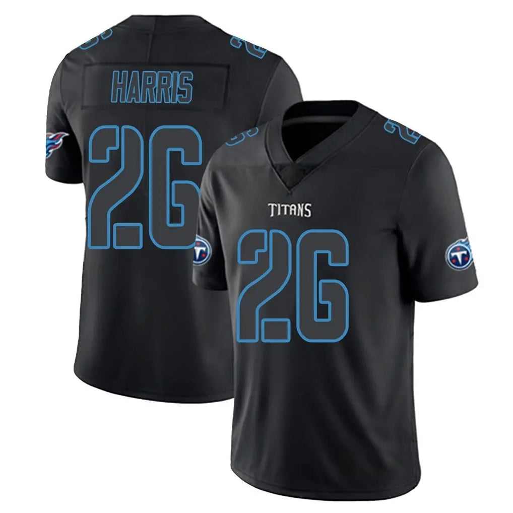 Odoa T.Titans #26 Marcus Harris Player Black Impact Limited Home Game Stitched Jerseys