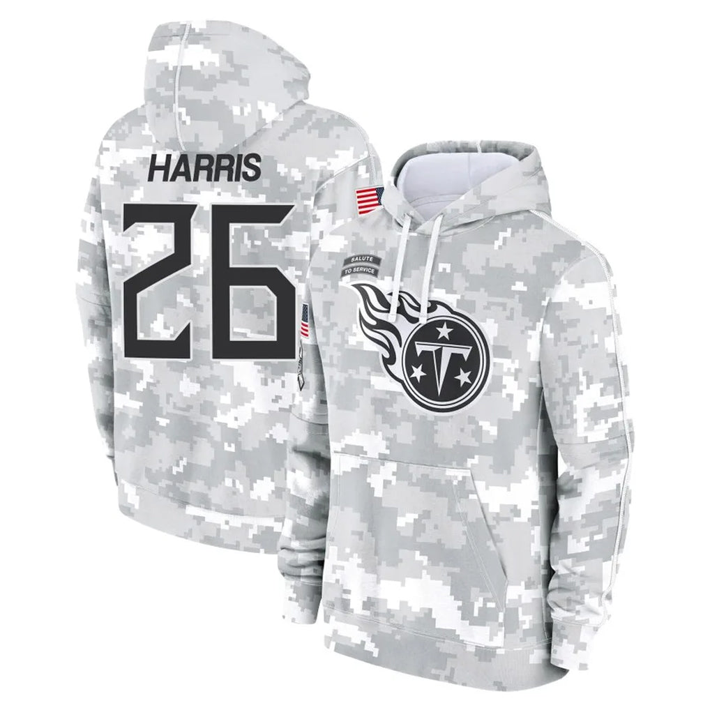 Odoa T.Titans #26 Marcus Harris Player Camo Arctic Salute to Service Pullover Hoodies Home Game Stitched Jerseys