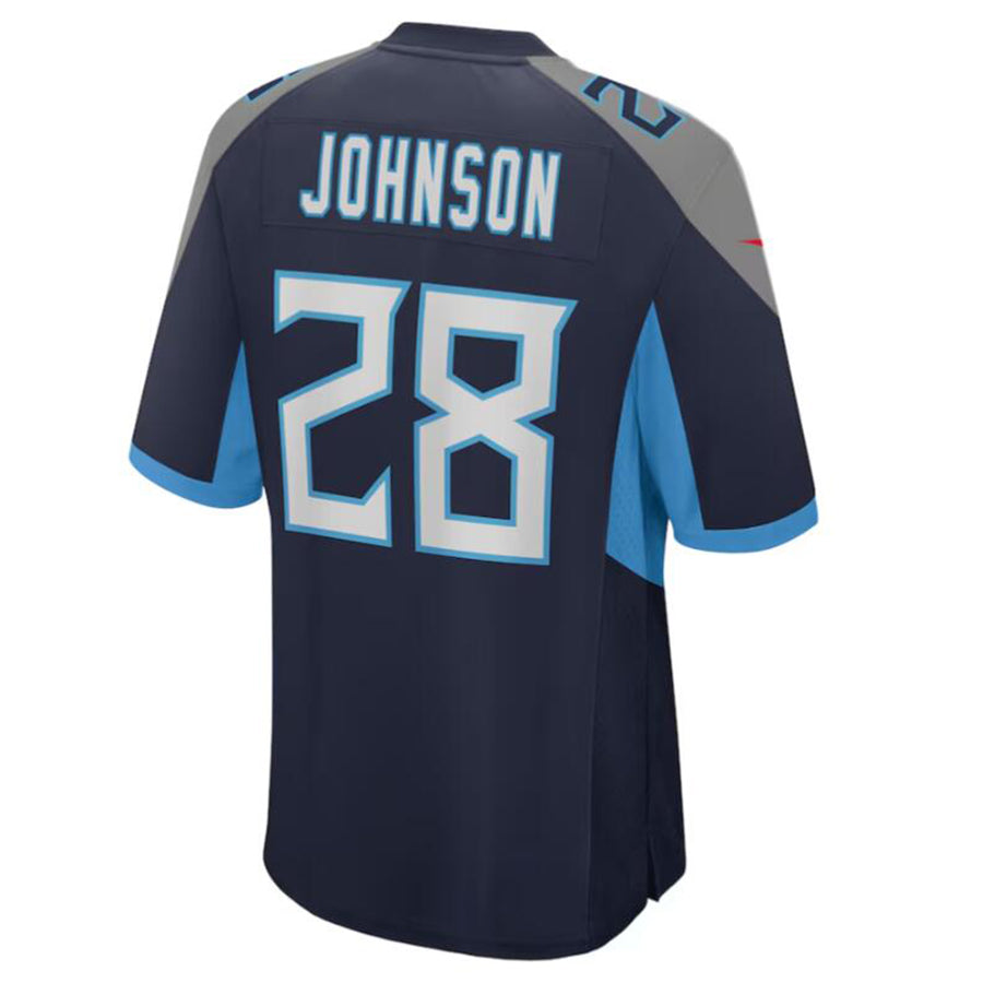Odoa T.Titans #28 Chris Johnson Navy Retired Player Game Jersey American Stitched Football Jersey