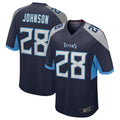Odoa T.Titans #28 Chris Johnson Navy Retired Player Game Jersey American Stitched Football Jerseys