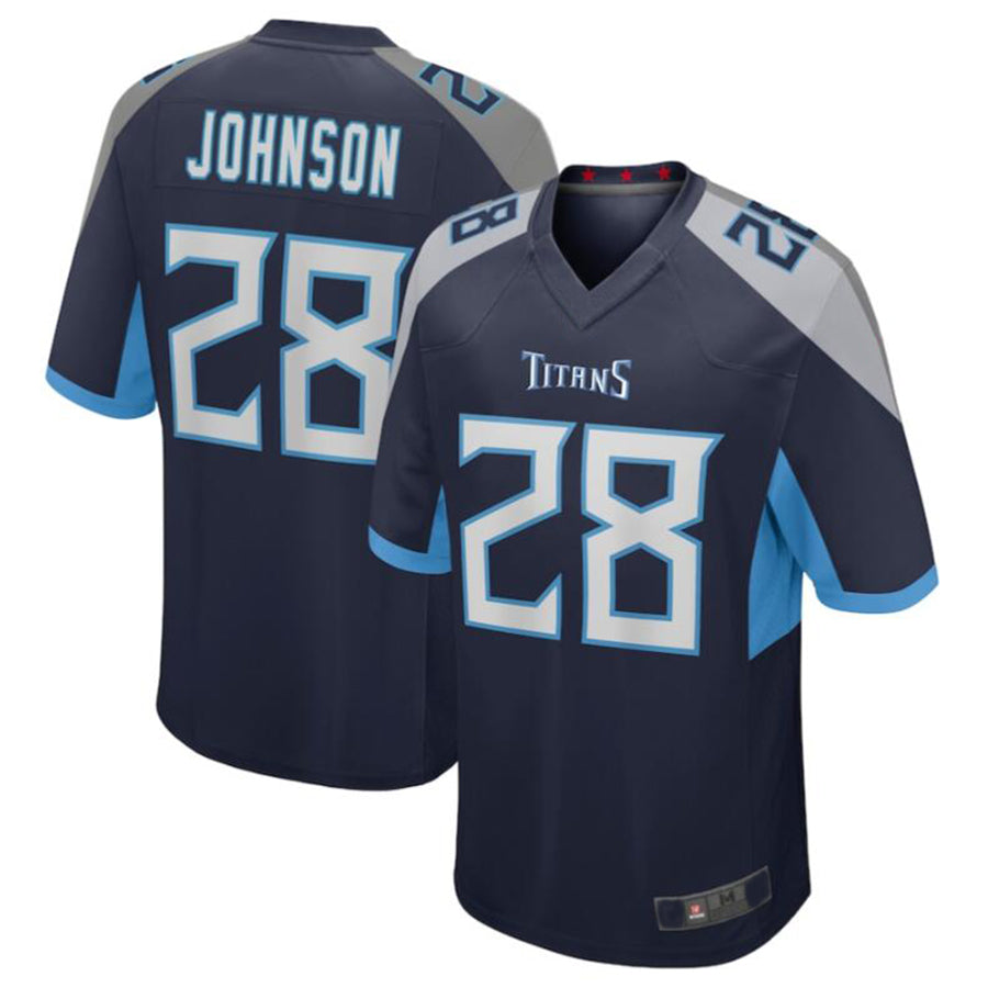 Odoa T.Titans #28 Chris Johnson Navy Retired Player Game Jersey American Stitched Football Jerseys