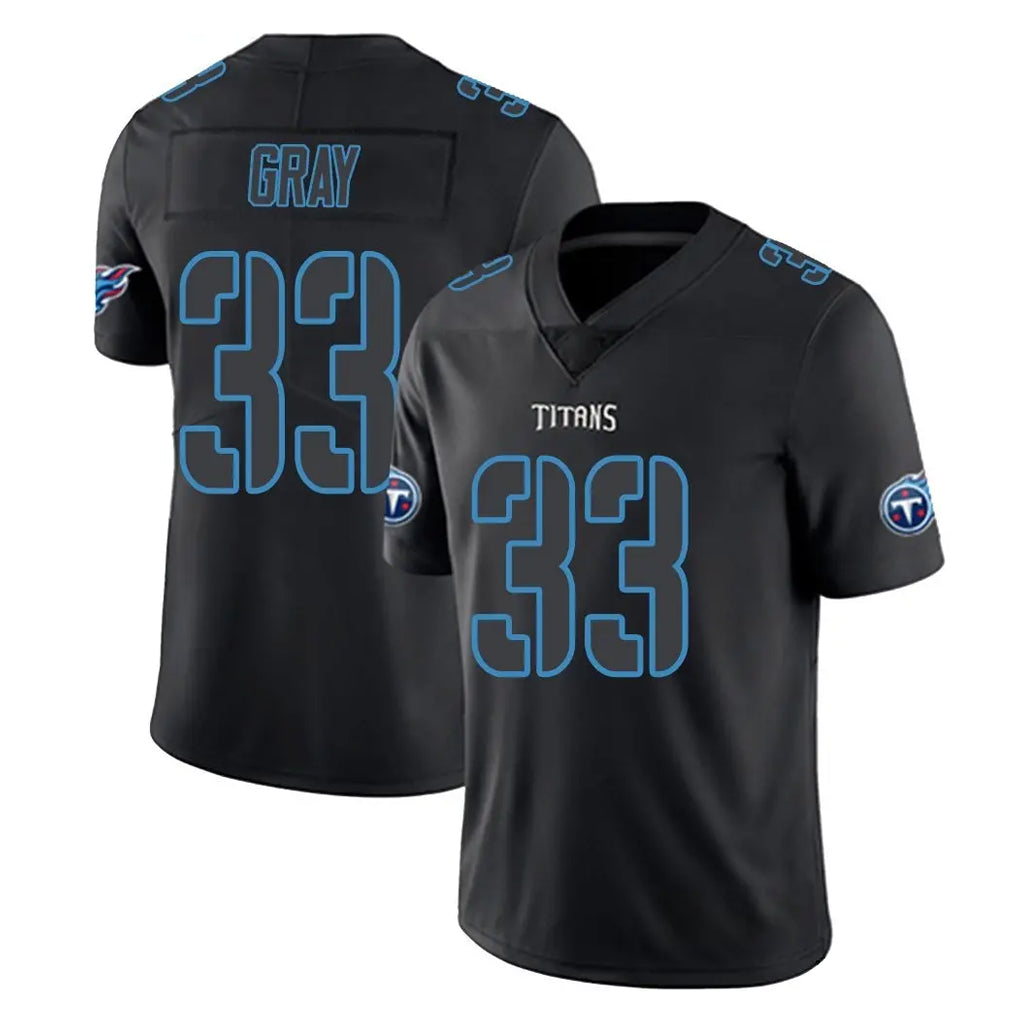 Odoa T.Titans #33 Cedric Gray Player Black Impact Limited Home Game Stitched Jerseys