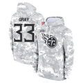 Odoa T.Titans #33 Cedric Gray Player Camo Arctic Salute to Service Pullover Hoodies Home Game Stitched Jerseys