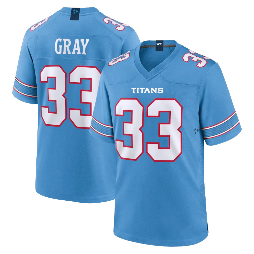 Odoa T.Titans #33 Cedric Gray Player Light Blue 2026 Game Home Stitched Jerseys