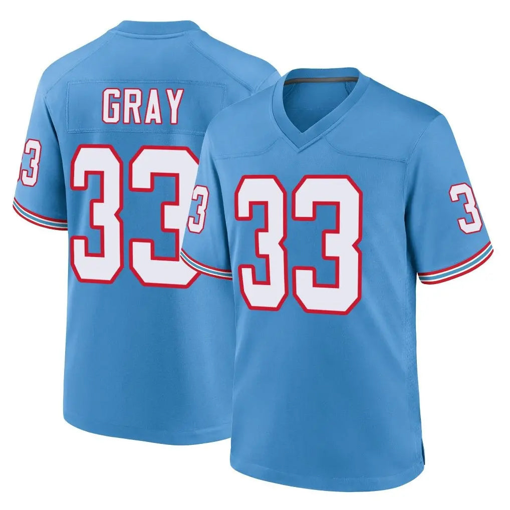 Odoa T.Titans #33 Cedric Gray Player Light Blue Oilers Throwback Home Game Stitched Jerseys