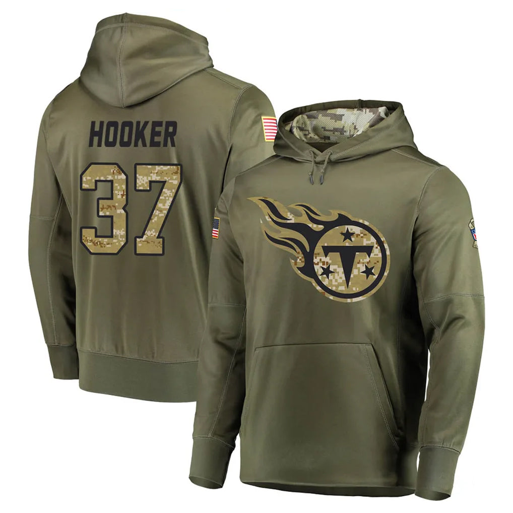 Odoa T.Titans #37 Amani Hooker Player Olive Salute to Service Pullover Hoodies Home Game Stitched Jerseys