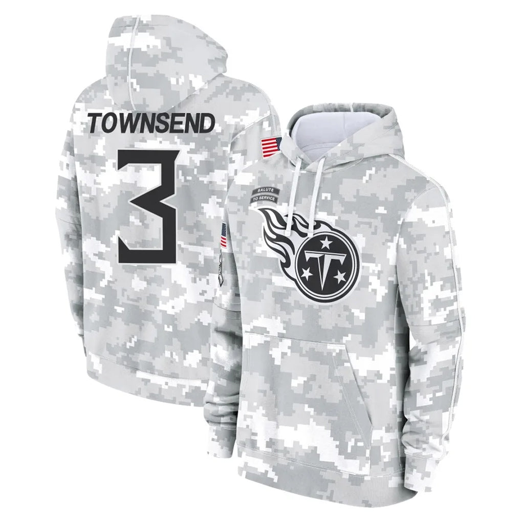 Odoa T.Titans #3 Tommy Townsend Player Camo Arctic Salute to Service Pullover Hoodies Home Game Stitched Jerseys