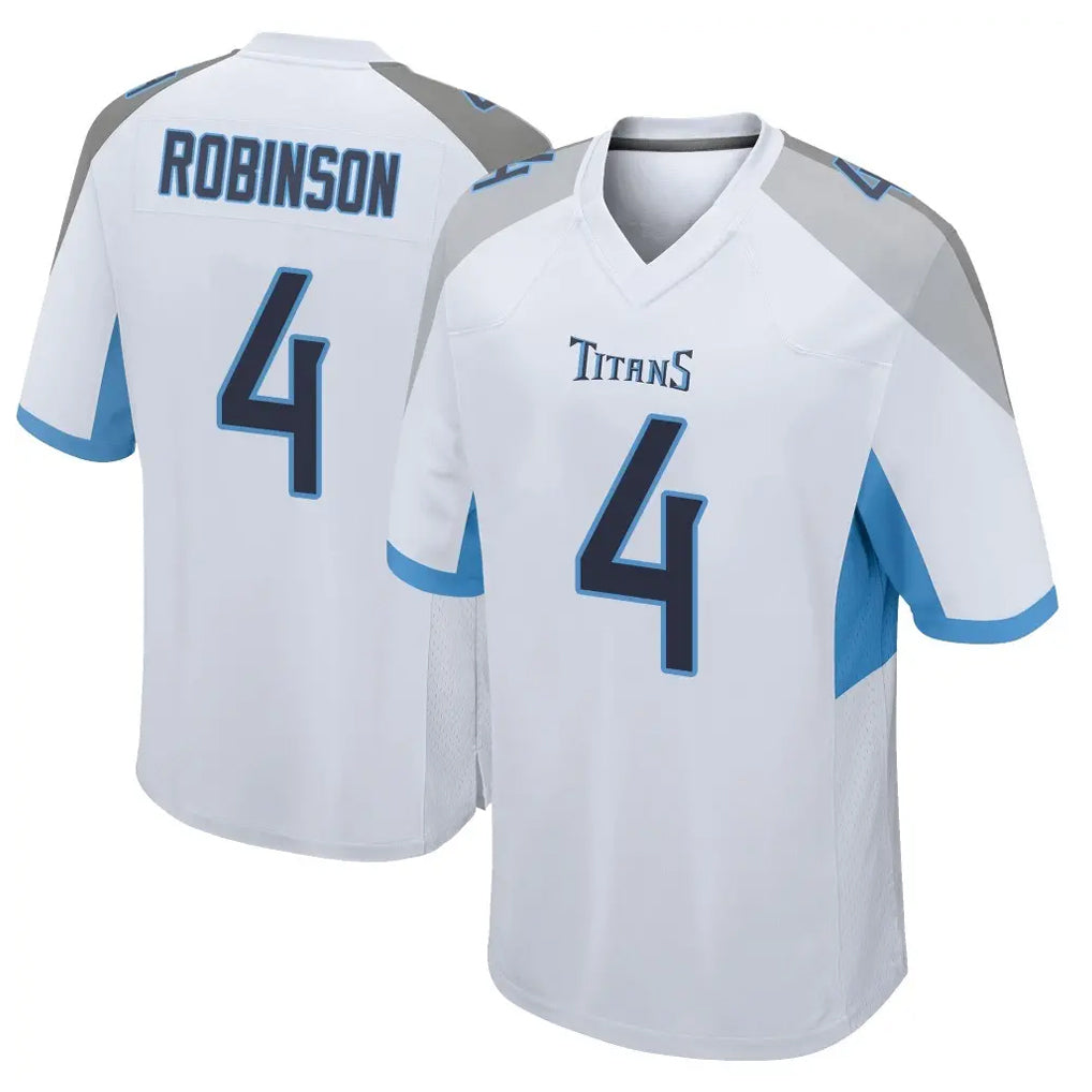 Odoa T.Titans #4 Wan'Dale Robinson Player White Home Game Stitched Jerseys