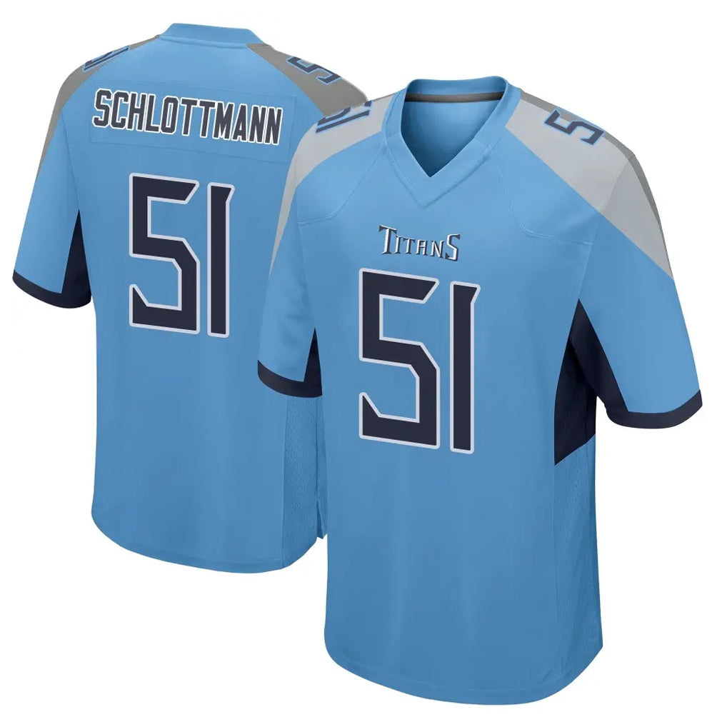 Odoa T.Titans #51 Austin Schlottmann Player Light Blue Home Game Stitched Jerseys