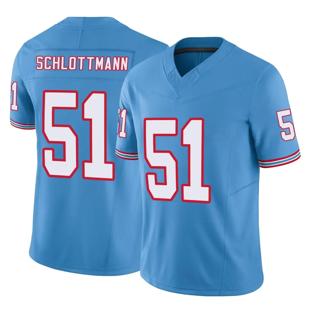Odoa T.Titans #51 Austin Schlottmann Player Light Blue Limited Vapor F.U.S.E. Home Game Stitched Jerseys