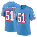 Odoa T.Titans #51 Austin Schlottmann Player Light Blue Oilers Throwback Home Game Stitched Jerseys