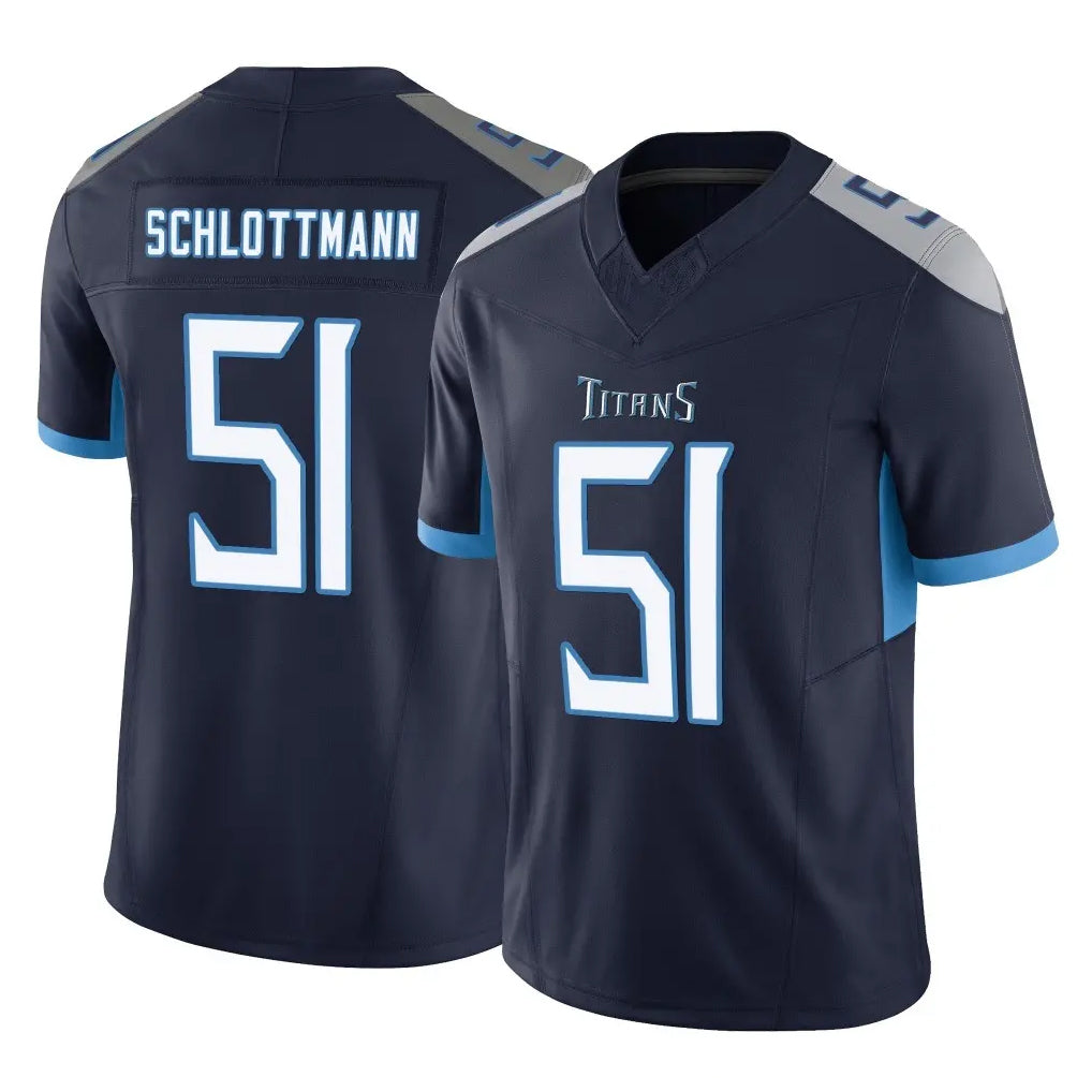 Odoa T.Titans #51 Austin Schlottmann Player Navy Limited Vapor F.U.S.E. Home Game Stitched Jerseys