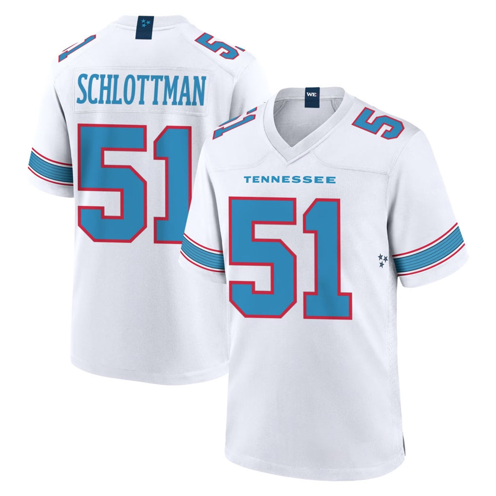 Odoa T.Titans #51 Austin Schlottmann Player White 2026 Game Home Stitched Jerseys