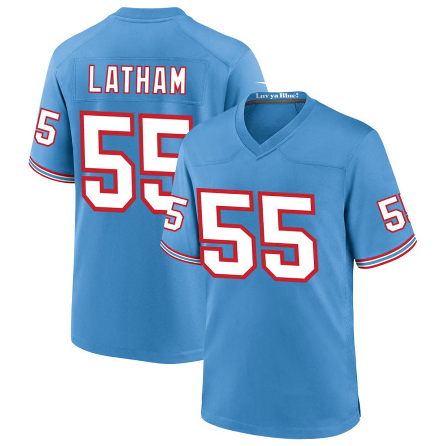 Odoa T.Titans #55 JC Latham Player Blue Throwback Alternate Game Stitched Jerseys