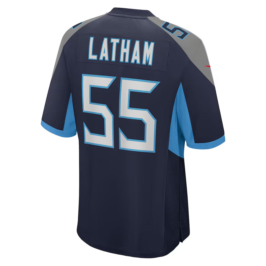 Odoa T.Titans #55 JC Latham Player Navy Home Game Stitched Jerseys