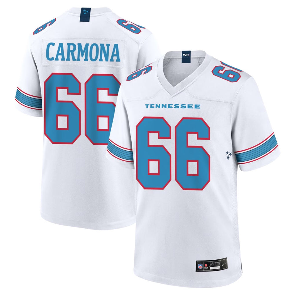 Odoa T.Titans #66 Fernando Carmona Jr. Player White 2026 Game Home Stitched Jerseys