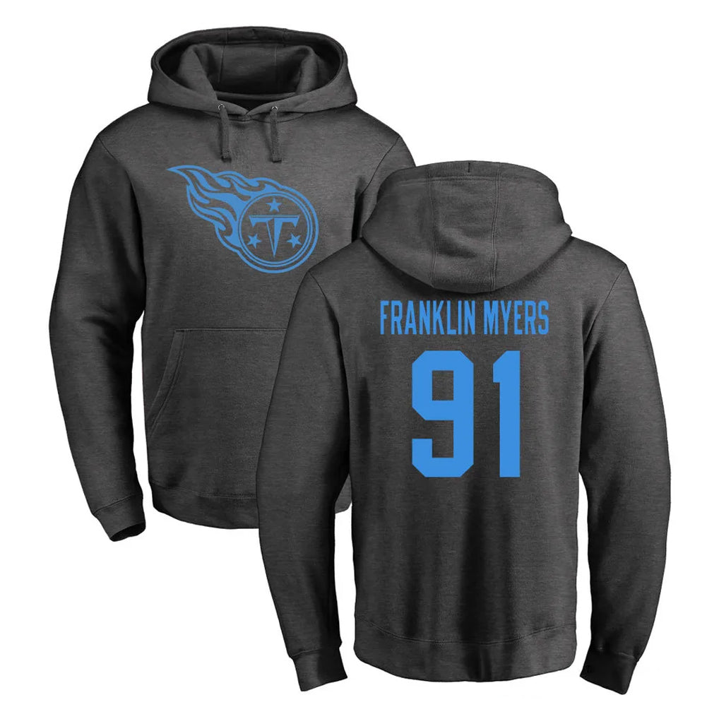 Odoa T.Titans #91 John Franklin-Myers Player Ash One Color Pullover Hoodies Home Game Stitched Jerseys