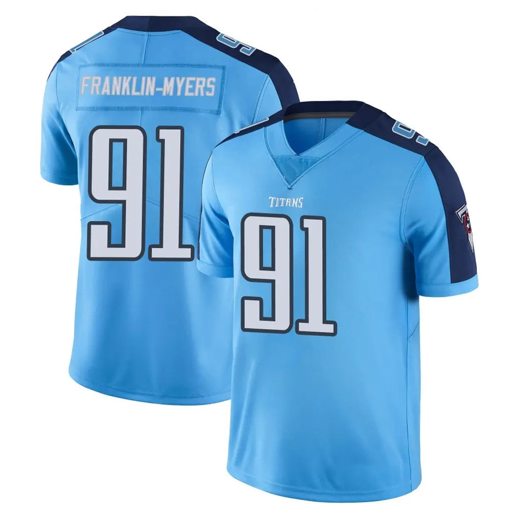 Odoa T.Titans #91 John Franklin-Myers Player Light Blue Limited Color Rush Home Game Stitched Jerseys