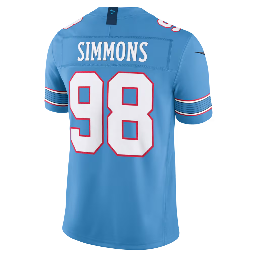 Odoa T.Titans #98 Jeffery Simmons Light Blue Team Vapor F.U.S.E. Stitched Limited Jerseys