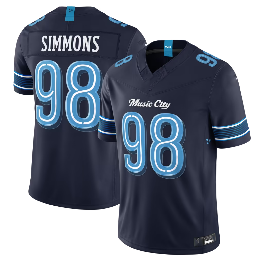 Odoa T.Titans #98 Jeffery Simmons Navy 2026 Rivalries Collection Limited Stitched Jerseys