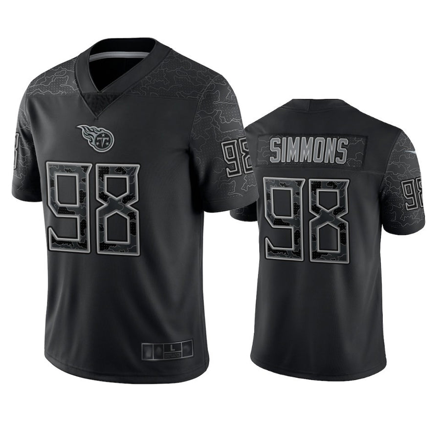 Odoa T.Titans #98 Jeffery Simmons Player Black RFLCTV Limited Stitched Jerseys