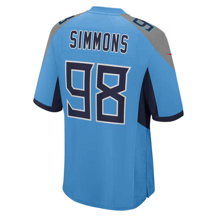 Odoa T.Titans #98 Jeffery Simmons Player Light Blue Home Game Stitched Jerseys