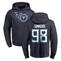 Odoa T.Titans #98 Jeffery Simmons Player Navy Logo Pullover Hoodies Home Game Stitched Jerseys