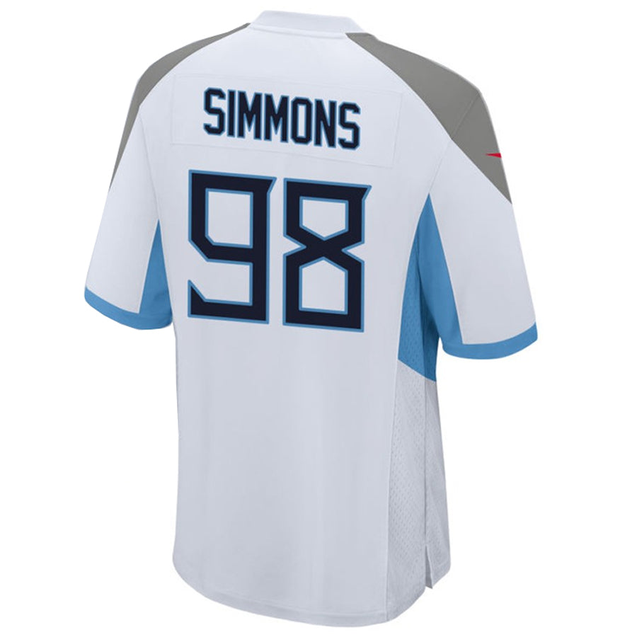 Odoa T.Titans #98 Jeffery Simmons Player White Home Game Stitched Jerseys