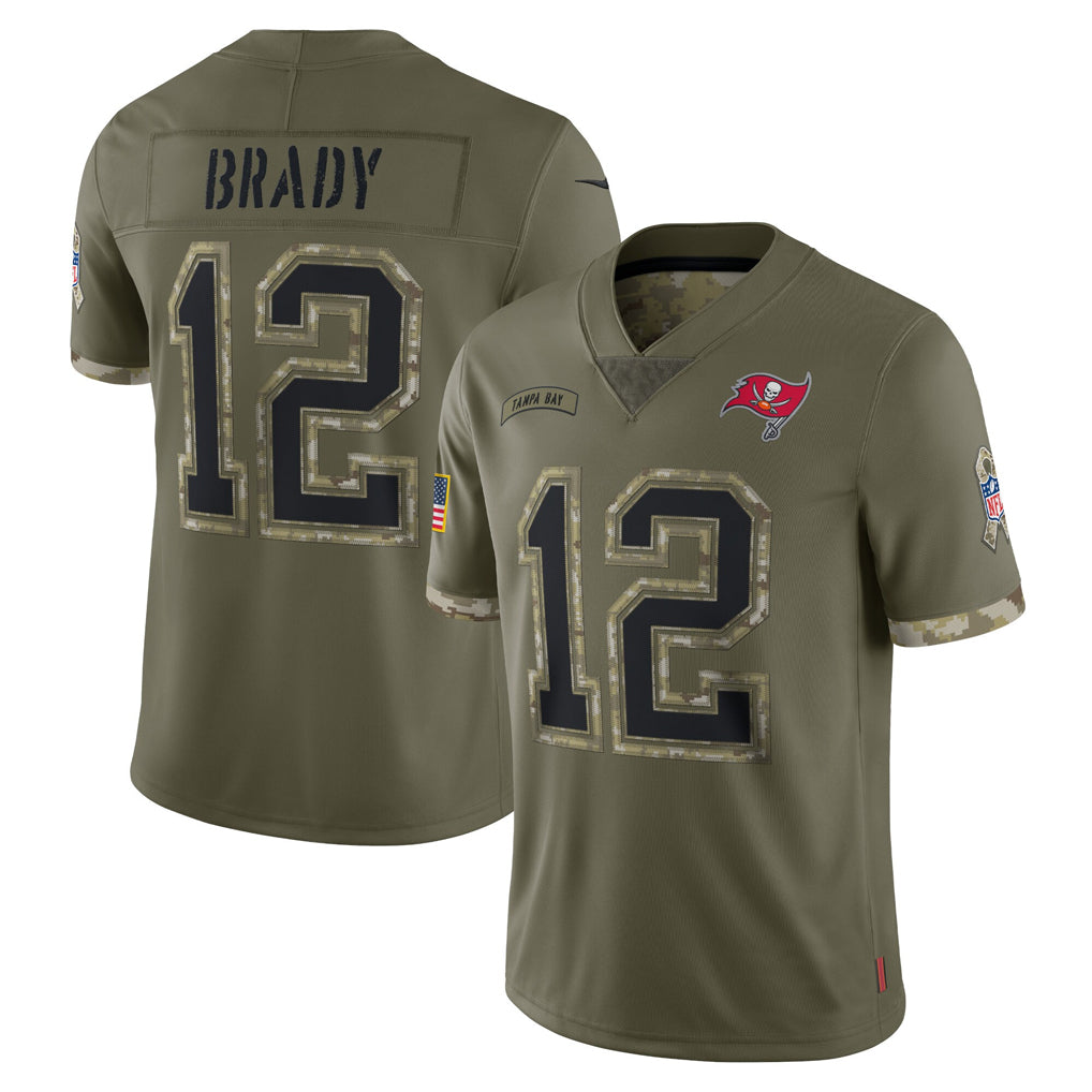 Odoa TB.Buccaneers #12 Tom Brady Player Olive Salute To Service Limited Stitched Jerseys