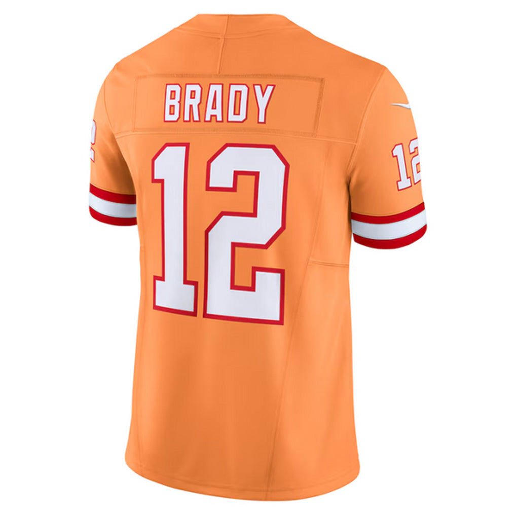 Odoa TB.Buccaneers #12 Tom Brady Player Orange Vapor F.U.S.E. Limited Stitched Jerseys