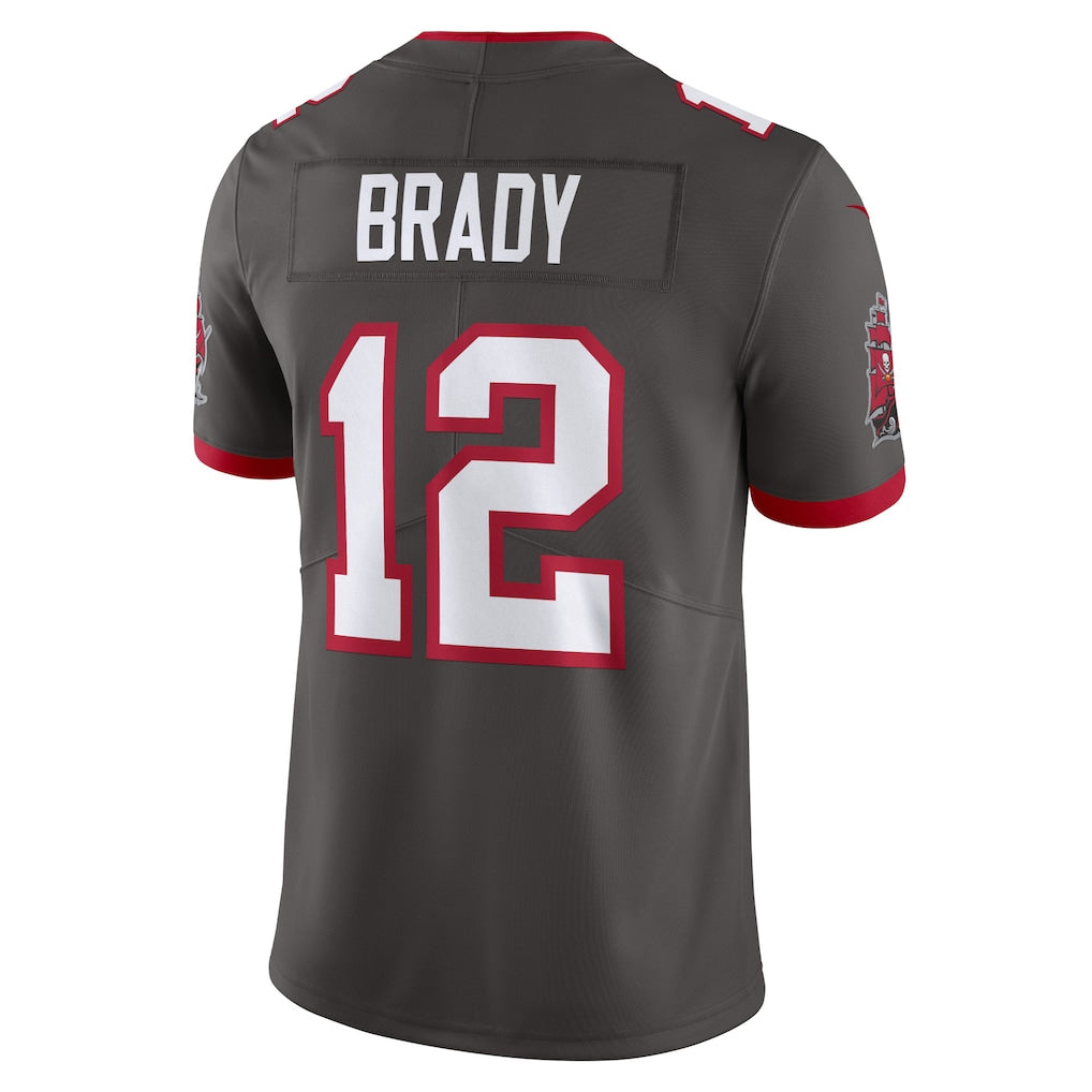 Odoa TB.Buccaneers #12 Tom Brady Player Pewter Vapor F.U.S.E. Limited Stitched Jerseys