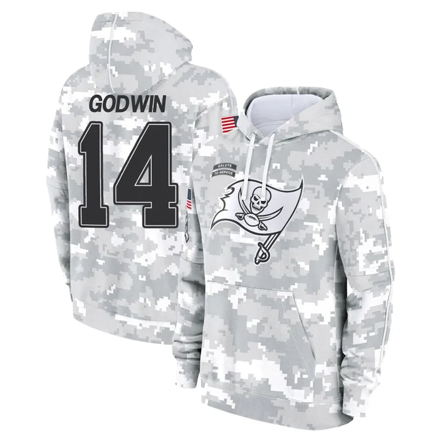 Odoa TB.Buccaneers #14 Chris Godwin Jr. Player Salute to Service Hoodies Stitched Jerseys