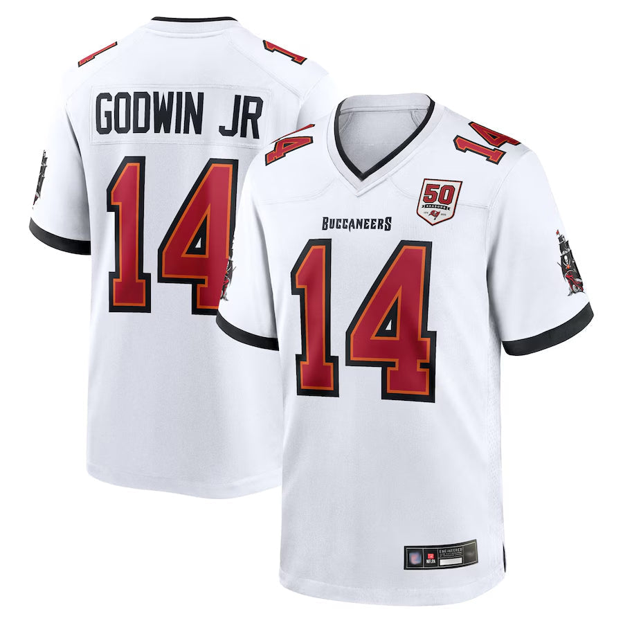 Odoa TB.Buccaneers #14 Chris Godwin Jr. Player White 50th Anniversary Game Stitched Jerseys