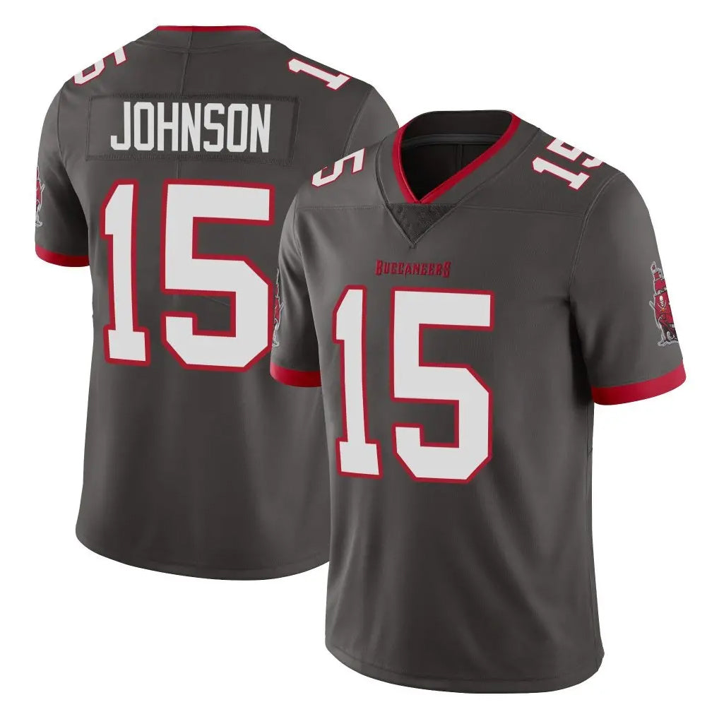 Odoa TB.Buccaneers #15 Tez Johnson Player Pewter Limited Alternate Vapor Home Game Stitched Jerseys