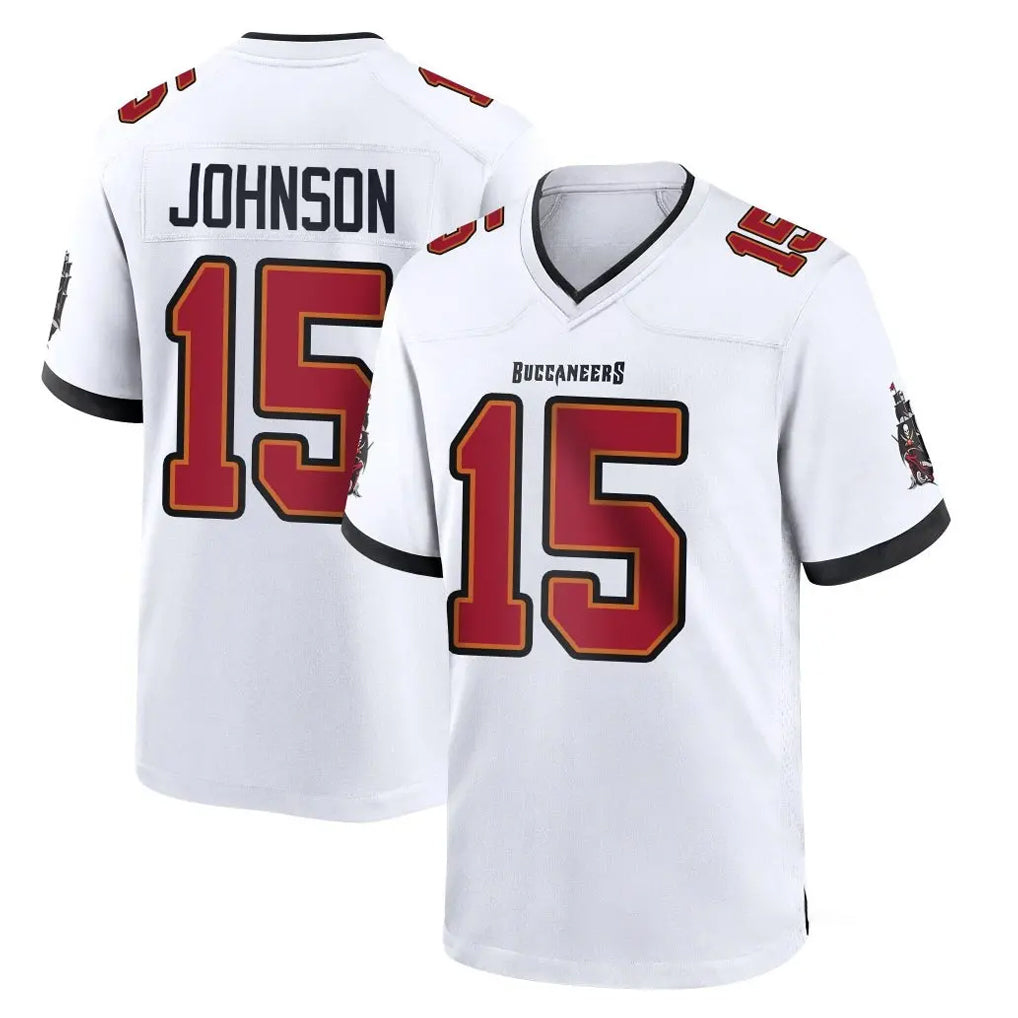Odoa TB.Buccaneers #15 Tez Johnson Player White Home Game Stitched Jerseys