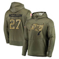 Odoa TB.Buccaneers #27 Zyon McCollum Player Olive Salute to Service Pullover Hoodie Home Game Stitched Jerseys