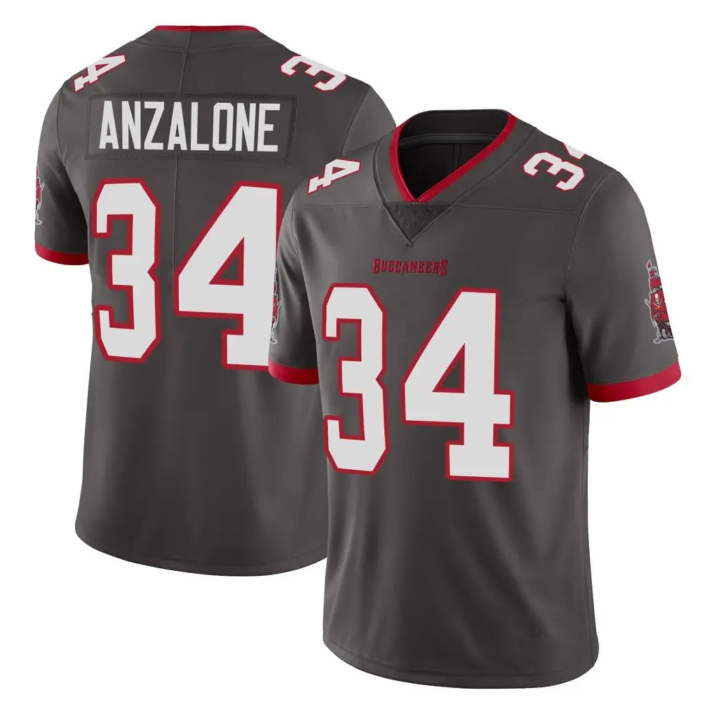 Odoa TB.Buccaneers #34 Alex Anzalone Player Pewter Limited Alternate Vapor Home Game Stitched Jerseys