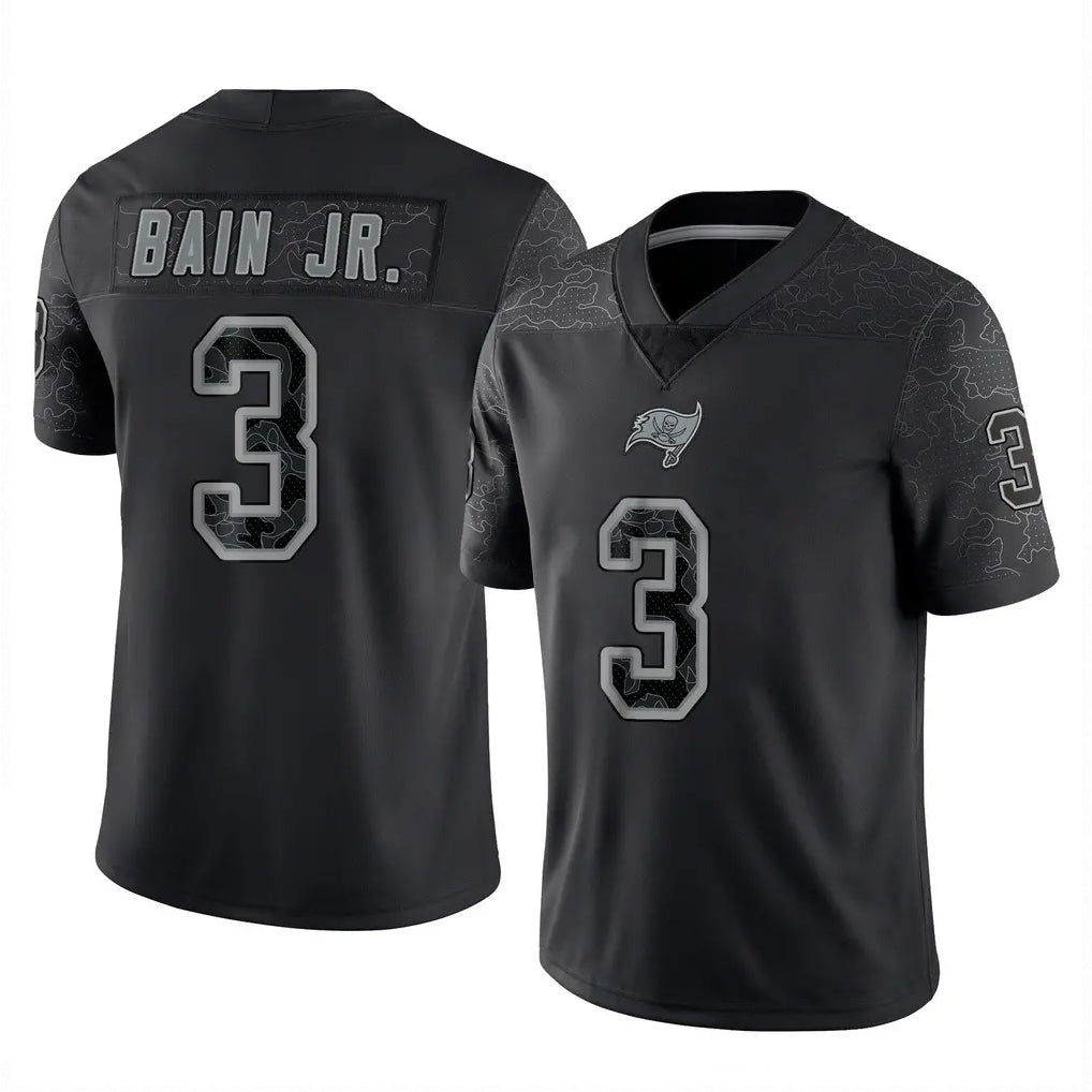 Odoa TB.Buccaneers #3 Rueben Bain Jr. Player Black Reflective Limited Home Game Stitched Jerseys