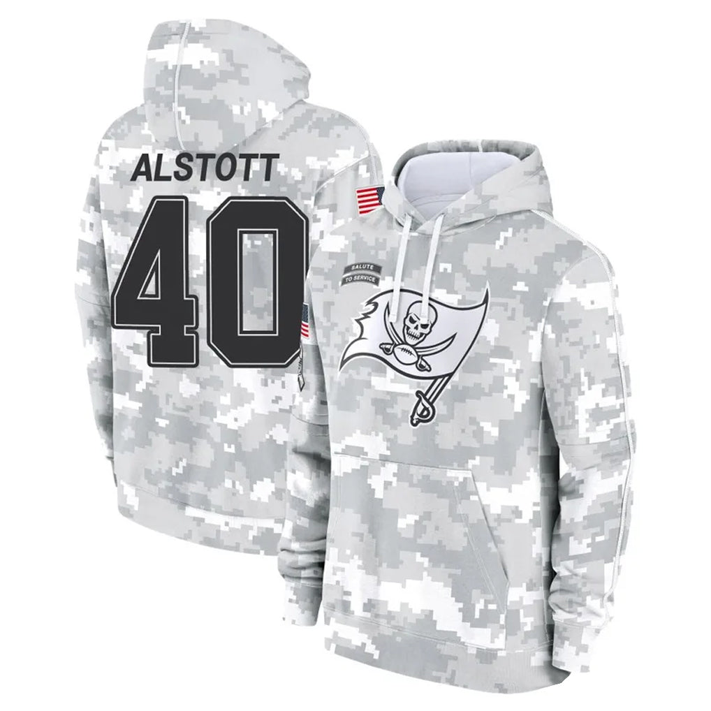 Odoa TB.Buccaneers #40 Mike Alstott Player Arctic Camo Salute to Service Hoodies Stitched Jerseys
