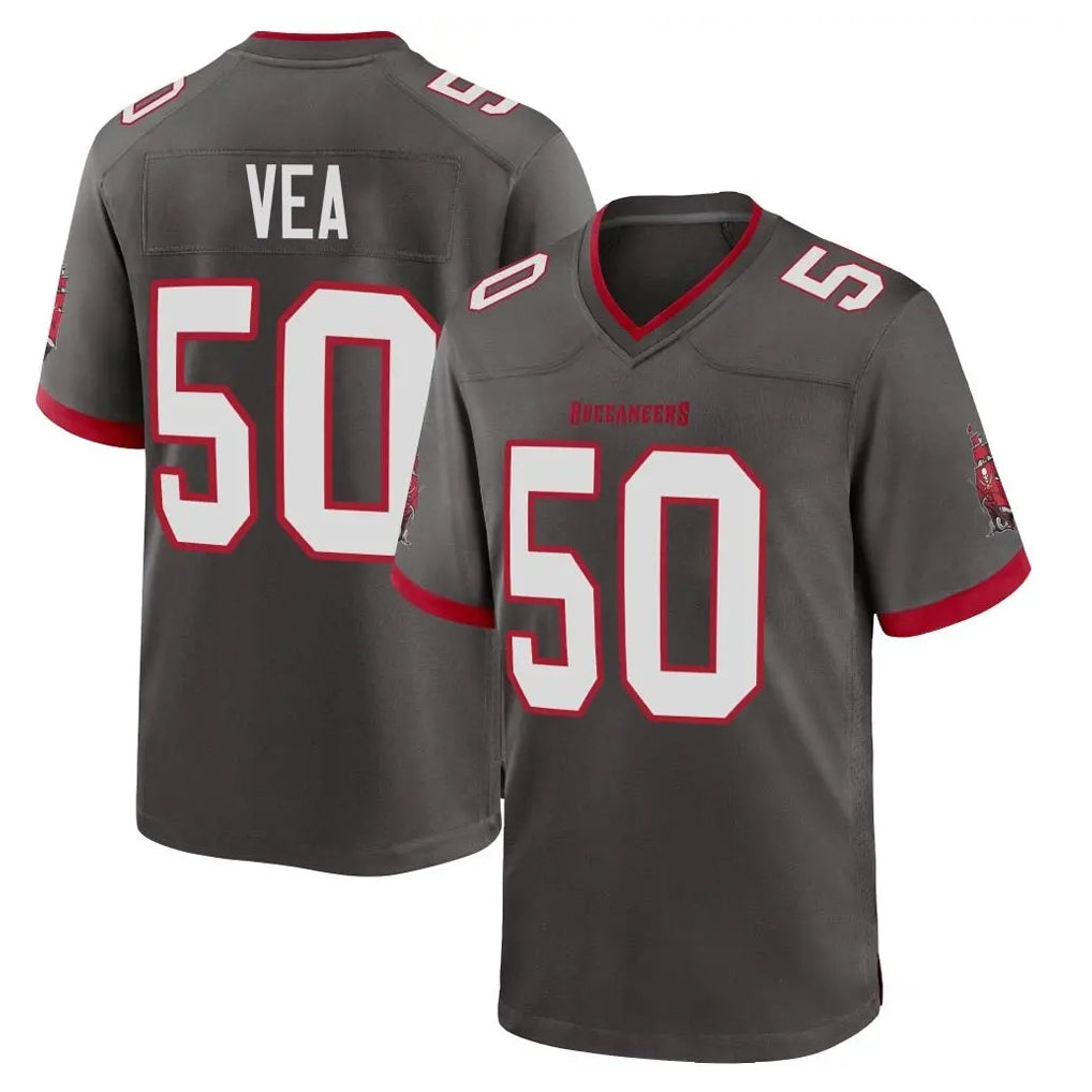 Odoa TB.Buccaneers #50 Vita Vea Player Pewter Alternate Home Game Stitched Jerseys