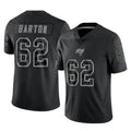Odoa TB.Buccaneers #62 Graham Barton Player Black Reflective Limited Home Game Stitched Jerseys
