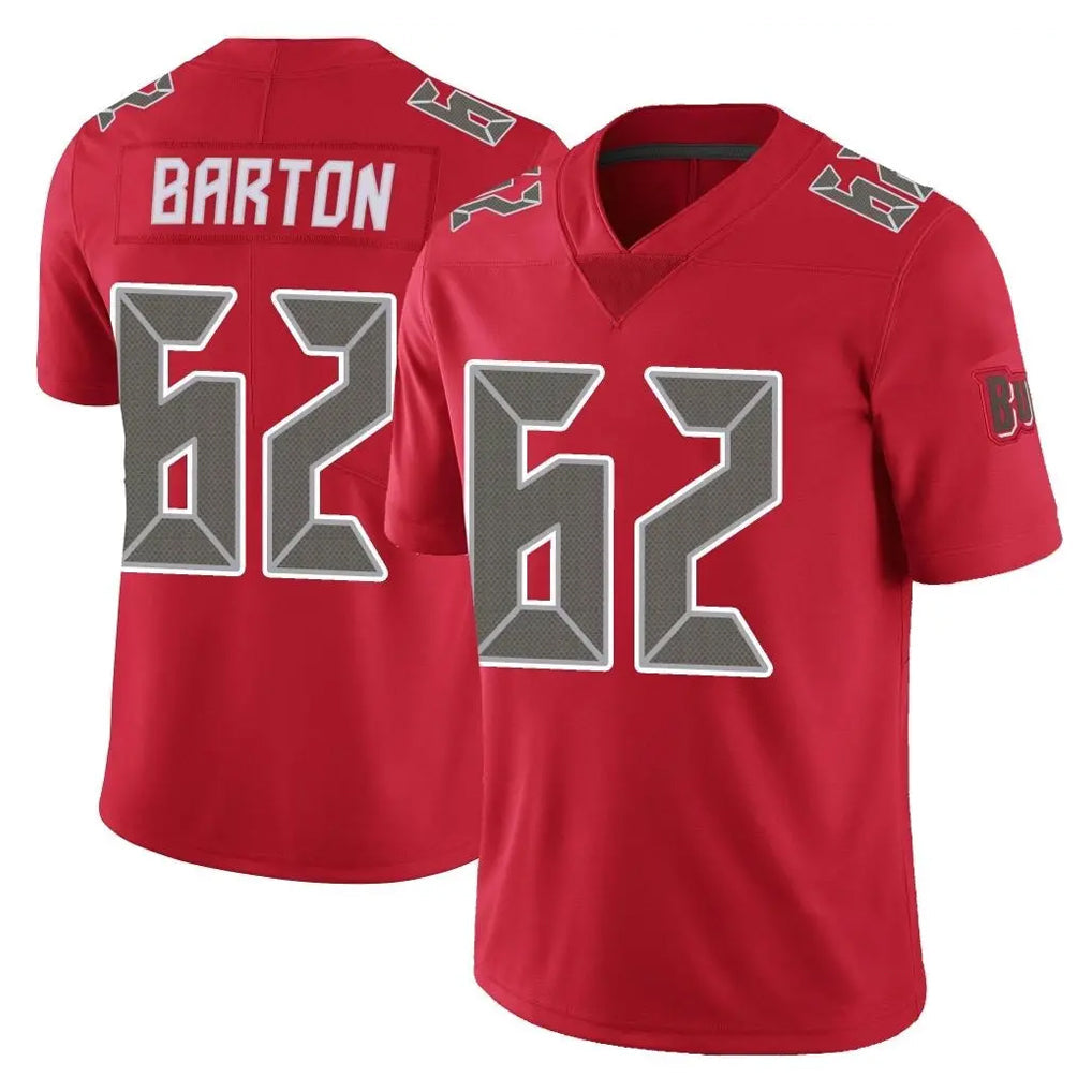 Odoa TB.Buccaneers #62 Graham Barton Player Red Limited Color Rush Home Game Stitched Jerseys