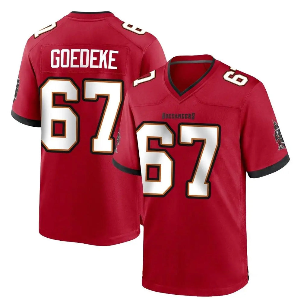 Odoa TB.Buccaneers #67 Luke Goedeke Player Red Home Game Stitched Jerseys