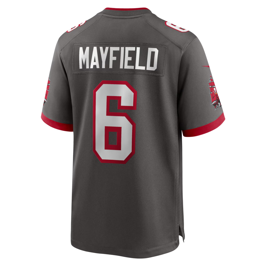 Odoa TB.Buccaneers #6 Baker Mayfield Pewter Alternate Game Player Stitched Jerseys