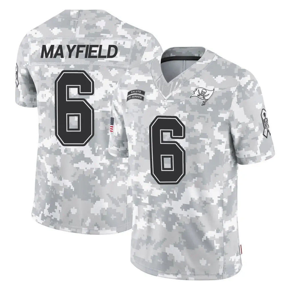 Odoa TB.Buccaneers #6 Baker Mayfield Player Arctic Camo Limited Salute To Service Home Game Stitched Jerseys
