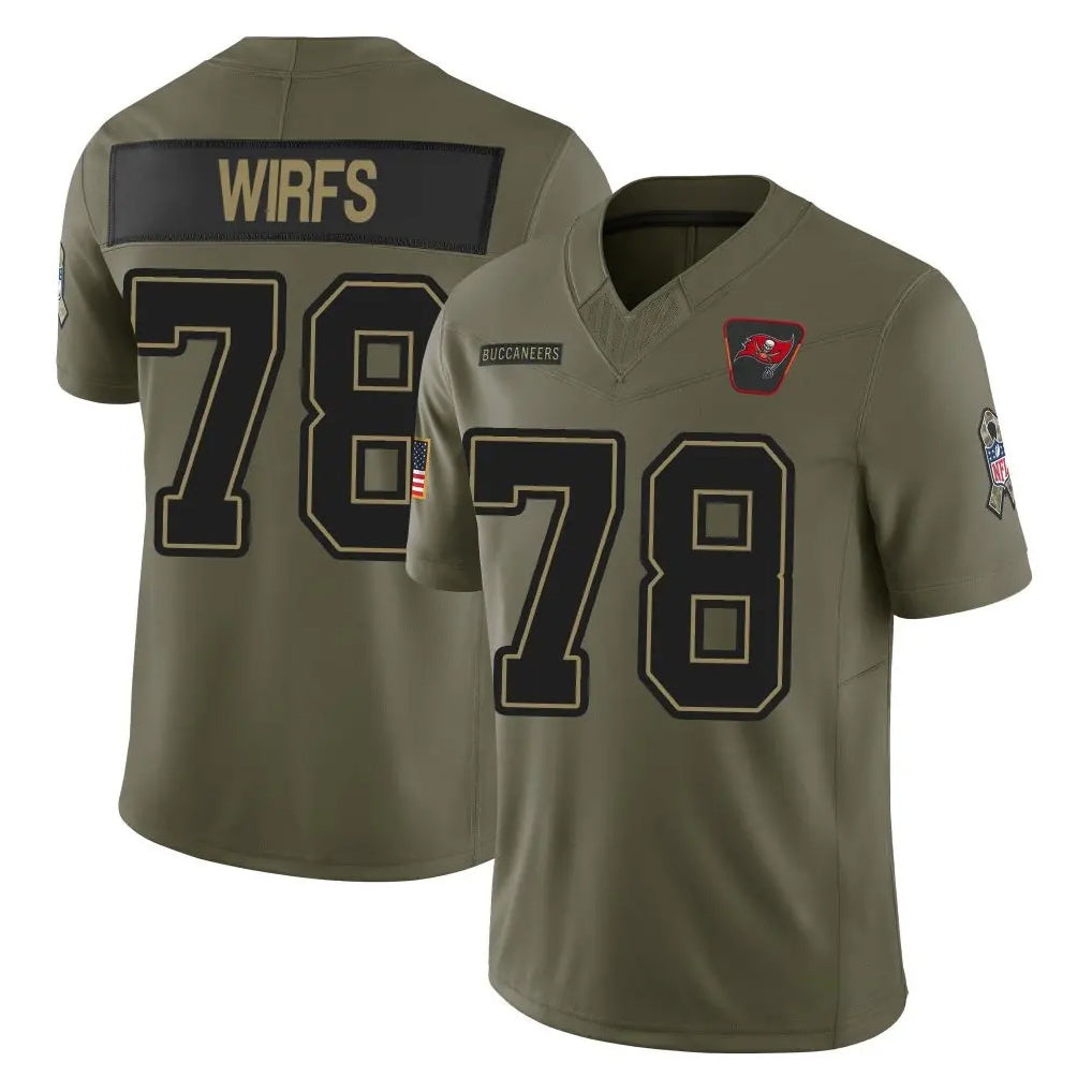 Odoa TB.Buccaneers #78 Tristan Wirfs Player Olive 2025 Salute To Service Limited Home Game Stitched Jerseys