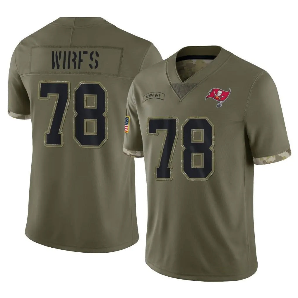 Odoa TB.Buccaneers #78 Tristan Wirfs Player Olive Limited Salute To Service Home Game Stitched Jerseys